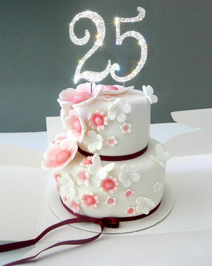 Scotamalone 25 Cake Topper | Premium Bling Rhinestone Diamond Gems