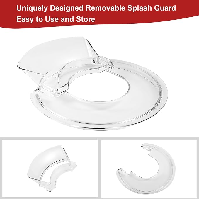Pouring Shield for KitchenAid 4.5-5 Qt Tilt-Head Stand Mixer | Helps Reduce Splatter, Keeps Ingredients in the Bowl, Easy to Install, Remove, and Clean for Everyday Baking