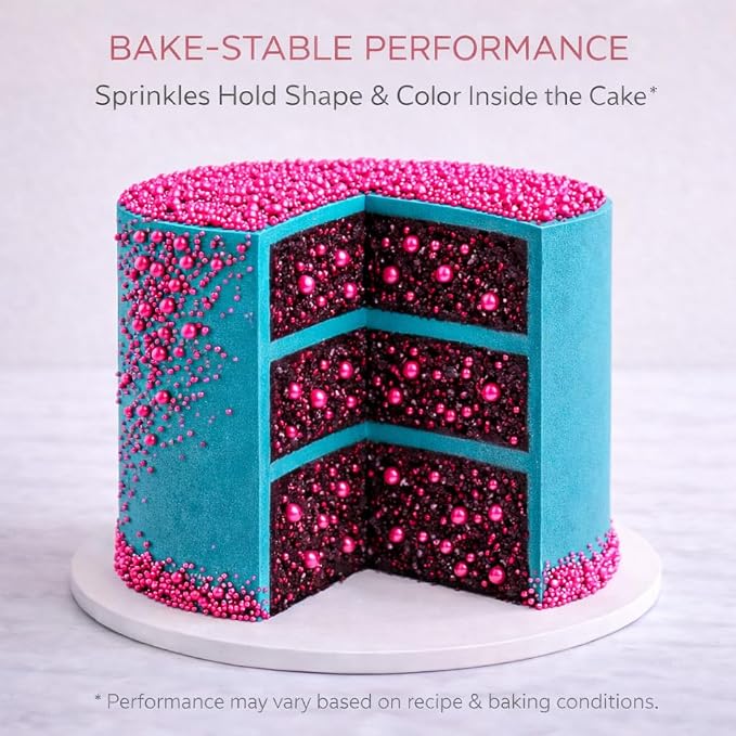Confect Crimson Pink Sprinkles – Premium Dark Pink Pearl Cake & Cupcake Sprinkles (4.2 oz) – Bake Stable, Soft Chew, No Synthetic Dyes – Edible Decorating Sprinkles for Cookies & Baking
