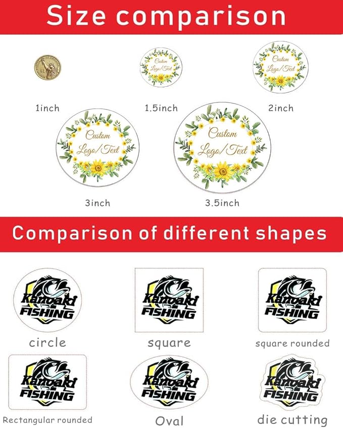 Custom Stickers for Weddings, Birthdays & Businesses - Personalized Labels with Your Logo - Waterproof, Fade and Heat Resistant - Pack of 100-1000 (Custom Text, 3.5 Inch)