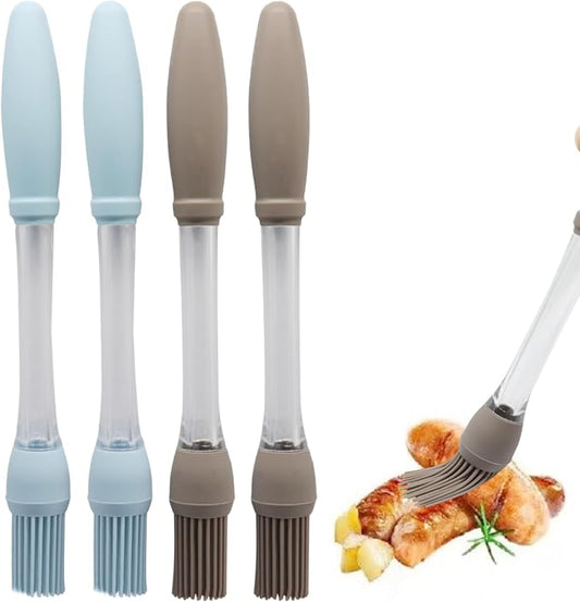 4 Pack Heat Resistant Basting Brush, Silicone Pastry Brushes Spread Sauce Butter, Food Brush for Cooking BBQ Baking Grilling Home Outdoor Use