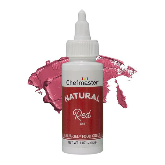 Plant‑Based Natural Liqua-Gel Food Coloring by Chefmaster, No Artificial Dyes, Gel Color for Icing, Frosting, Fondant, & Decorating, Quality Crafted in California USA (Red)