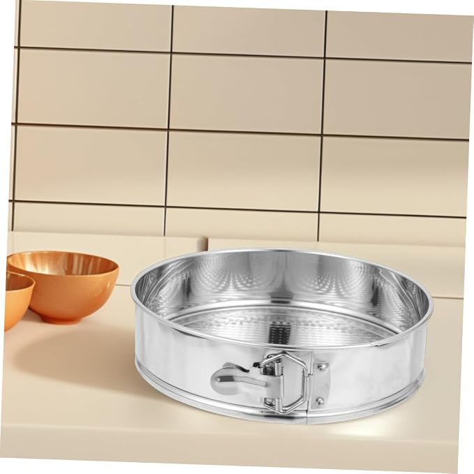 9-inch Stainless Steel Springform Cake Pan round Baking Tin Leakproof Removable Bottom Cheesecake Mold for Home Kitchen DIY Baking
