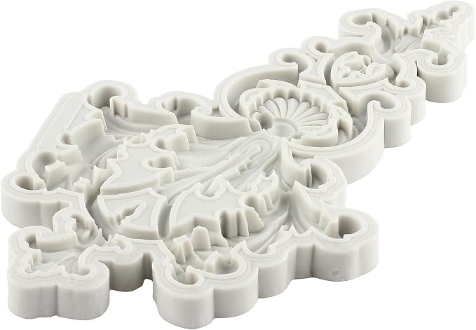 Baroque Fondant Molds Curlicues Scroll Lace Silicone Mold Relief Flower Mold 3D Sculpted For Sugar Cake Decorating Cupcake Topper Candy Chocolate Gum Paste Polymer Clay