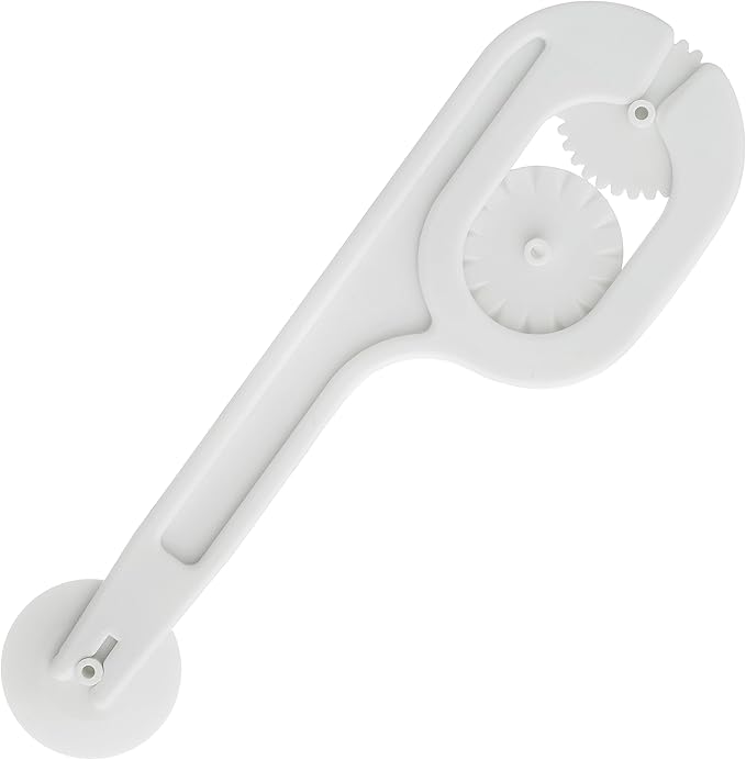 Ateco Fondant Cutter & Embosser, 3 Interchangeable Wheels, Food Grade Plastic,White