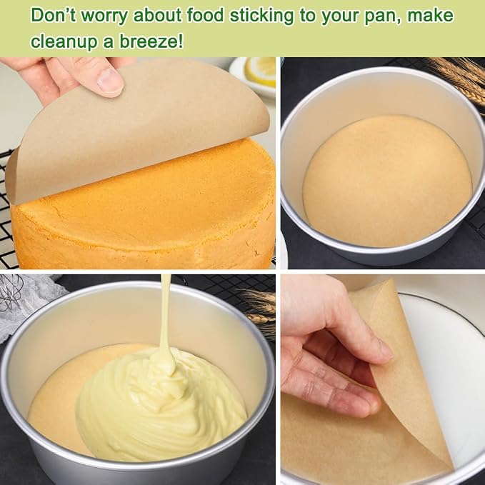 BOYAN Parchment Paper Rounds, Set of 220, Non Stick 8 Inch Parchment Paper Sheet for Baking, Pre-cut Round Parchment Paper for Cake Pan, Tortilla Press, Quesadilla Maker, Springform Pan and More