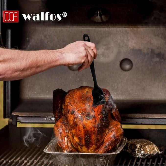 Walfos Silicone Pastry Brush, 600℉ Heat Resistasnt Basting Brush, Perfect for Baking,BBQ Grill,Kitchen Cooking,BPA Free and Dishwasher Safe (5 Pcs)