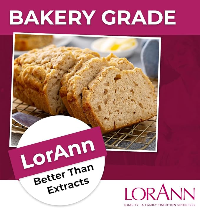 LorAnn Oils Buttery Sweet Dough Bakery Emulsion: Authentic Taste, Ideal for Amplifying Sweet Bready Notes in Baked Goods, Gluten-Free, Keto-Friendly, Essential for Your Kitchen, 4 Oz