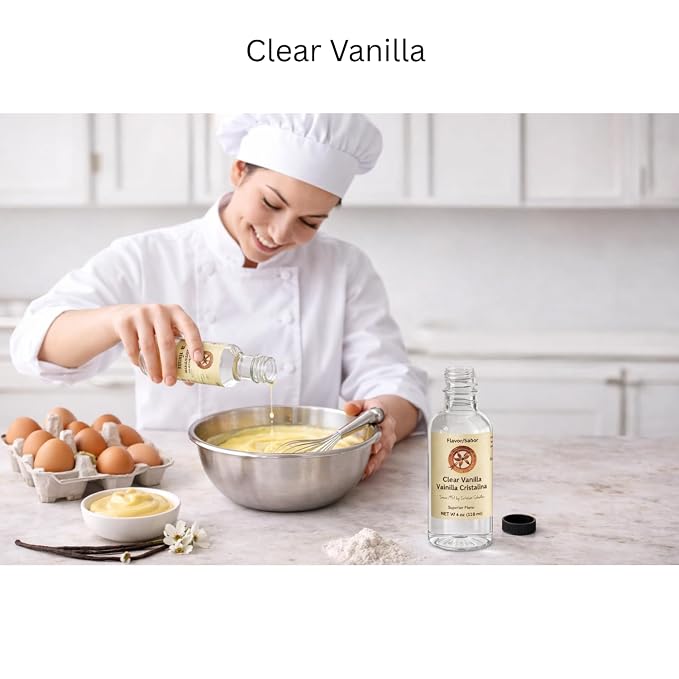 Royal Artisan Vanilla – Clear Vanilla Extract for Baking 4 oz / 118 ml, Pure Vanilla Essence, Vainilla Cristalina – Premium Flavoring for Cakes, Coffee, Ice Cream, Beverages