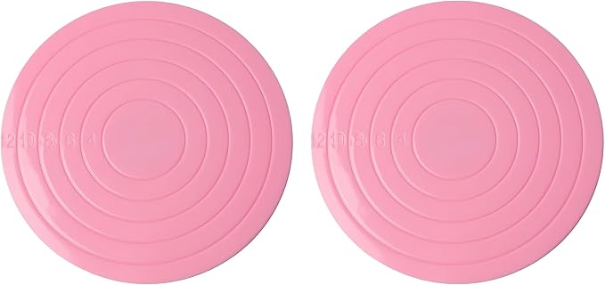 2Pcs Cake Decorating Turntable,Mini 5.5 Inch Rotating Cake Turntable, 360 DegreeTurns Revolving Cake Stand Cake Decorating Baking Tools,Pink
