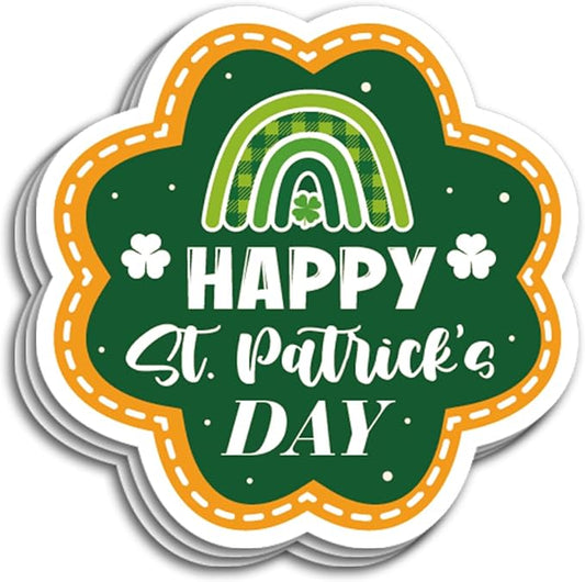240 PCS Happy St. Patrick's Day Packaging Stickers,Clover Sticker for Small Business Envelopes Shipping Boxes Gift Packaging