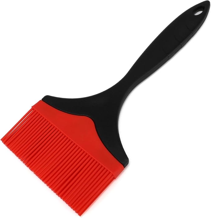Large Wide Head Basting Brush, Food-Grade Silicone Durable Steel Core Heat Resistance Removable Silicone Brush Head, Dishwasher Safe Hanging Hole Cooking Brush for Baking Glazing Barbecue Sauce