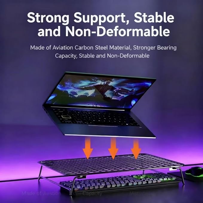 Extra Large Foldable Cooling Rack - Multi-Purpose Baking Cooling Rack for Cakes, Breads, Laptop Stand for Computer Cooling, Grill Rack with Foldable Legs (16.85" x 11.05")
