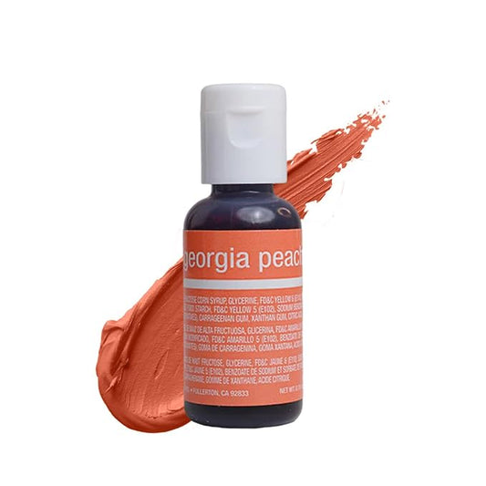 Chefmaster Georgia Peach Liqua-Gel® Food Coloring | Vibrant Color | Professional-Grade Dye for Icing, Frosting, Fondant | Baking & Decorating | Fade-Resistant | Easy-to-Use | Made in USA | 0.70 oz