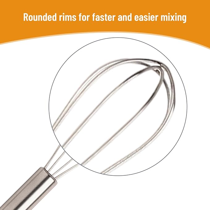 3 Pack Small Whisks for Mixing, Mini Whisks, Blending, Whisking, Mini Wisking Tool for Eggs, Sauces, Batters, Dough, Ideal for Home Kitchen, Baking, Cooking