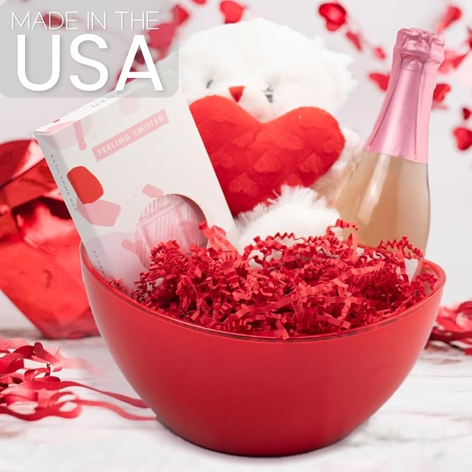 MagicWater Crinkle Cut Paper for Gift Baskets - 2LB - Red - Perfect for Shredded Paper Filler, Basket Filler, Gift Boxes, Bridesmaid Gifts, Christmas Stuffers & More – Ideal for All Occasions