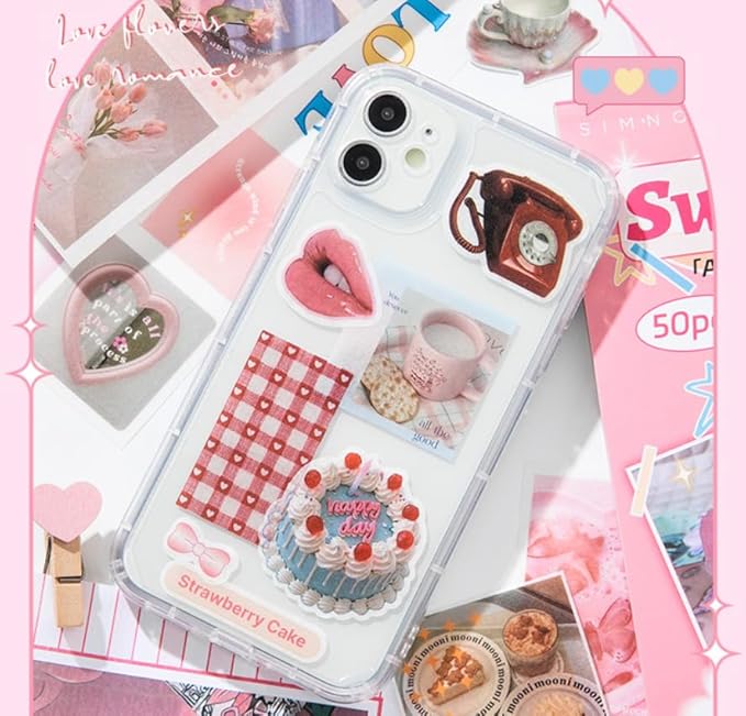 Girl's Korean Retro Sticker Book, Dessert Party Theme - 800+ Cute Fresh and Clean Style Old Items Stickers, for DIY Scrapbooking Journaling Handbook Decoration