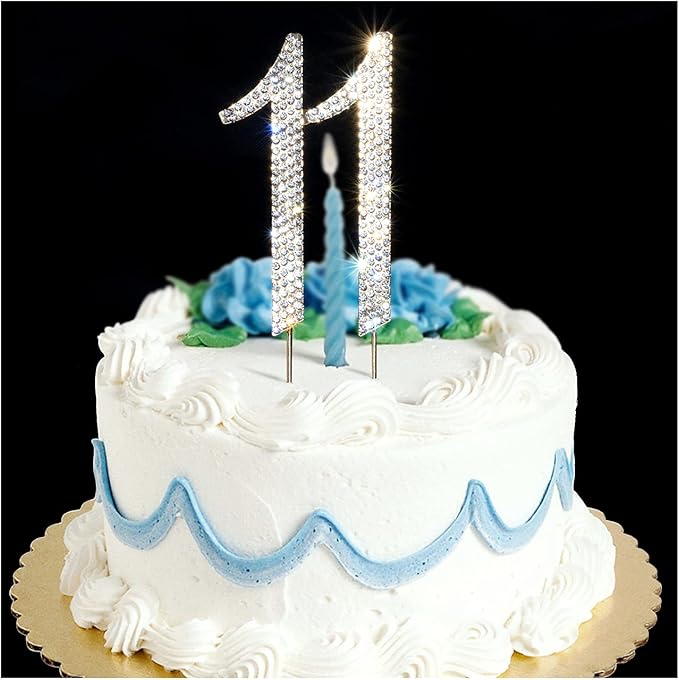 11 cake topper Premium Bling Rhinestone Diamond Gems for Birthday or Anniversary Party Decoration Ideas