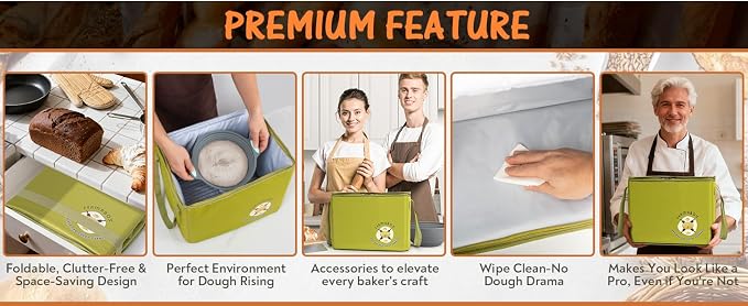 Foldable Bread Proofing Box - Bread Proofer Box - 60-120°F Temp Control, 24H Timer