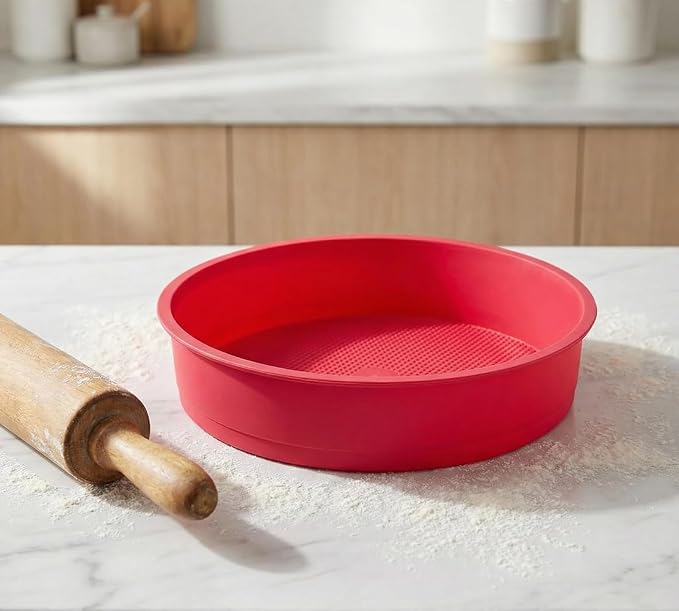 Springform Cheesecake Pan Protector for 9'',9.5'' Springform, Round Cheesecake Water Bath, Chrismtas Silicone Baking Pan Accessories, Preventing Water from Entering10 inch