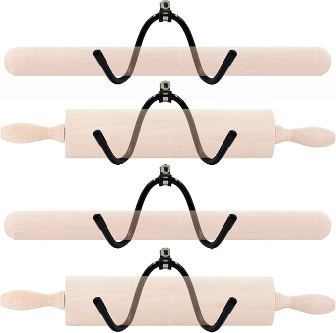 YYST Rolling Pin Holder Rolling Pin Display Rack Rolling Pin Storage - Hardware Included - No Rolling Pin-4/PK