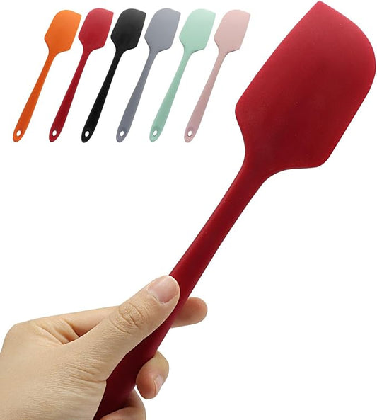 Large Silicone Spatula, 11.4 Inch Rubber Spatula with Nylon Core, Heat Resistant to 446°F, Kitchen Cooking Utensils Baking Bowl Scraper for Mixing & Scraping (Red)