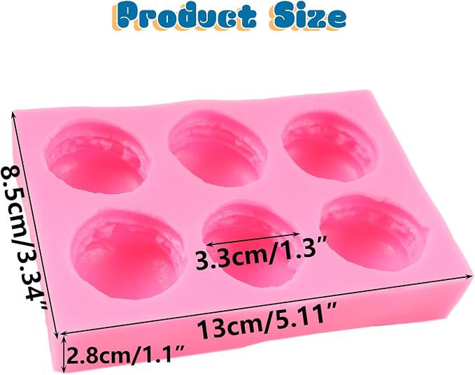 Mujiang 3D Macaroon Hamburger Silicone Fondant Molds Macaron Chocolate Mold For Sugar Cake Decorating Cupcake Topper Gum Paste Candy Polymer Clay Set Of 1