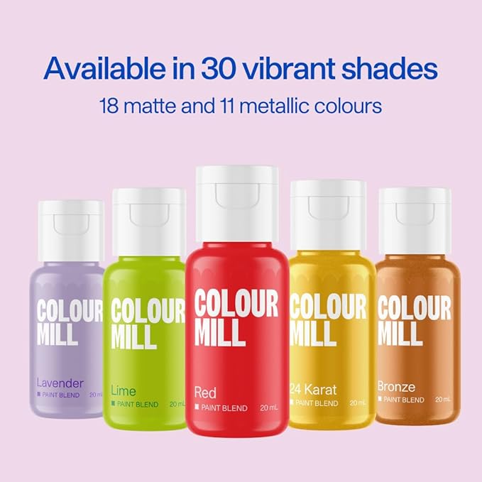 Colour Mill Edible Food Paint – Vibrant Cake & Fondant Decorating Colors for Cookies, Chocolate, Royal Icing & Desserts 20 Milliliters - Matte Baby Blue
