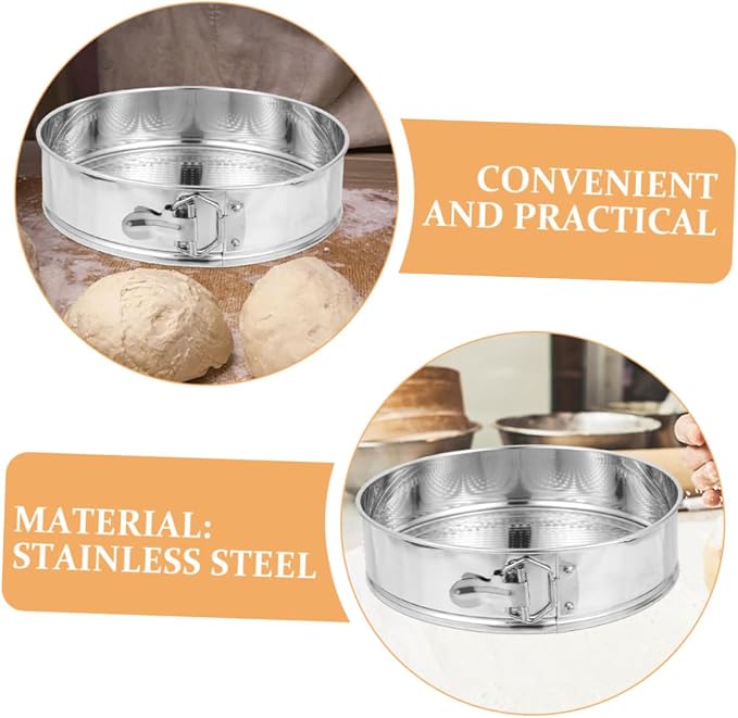 Cabilock 9-inch Stainless Steel Springform Cake Pan with Leakproof Lock, Removable Bottom Cheesecake Mold for Home Baking and Wedding Cakes, Sturdy round Baking Tray for Kitchen Use