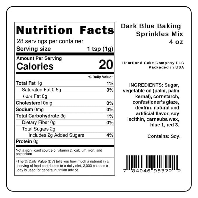 Navy Blue Sprinkles 4oz pack for Baking Cakes, Cupcakes, Cookie Decorations, Ice Cream and Donut Toppings Edible Decorating Baking Supplies (Navy Blue)