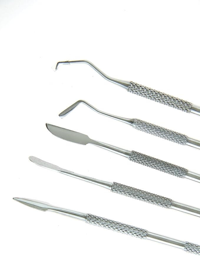 SE 12-Piece Stainless Steel Wax Carvers Set, Wax & Clay Sculpting Tools, Double Ended Carving Kit for Modeling, Sculpting and Shaping, Silver - DD312