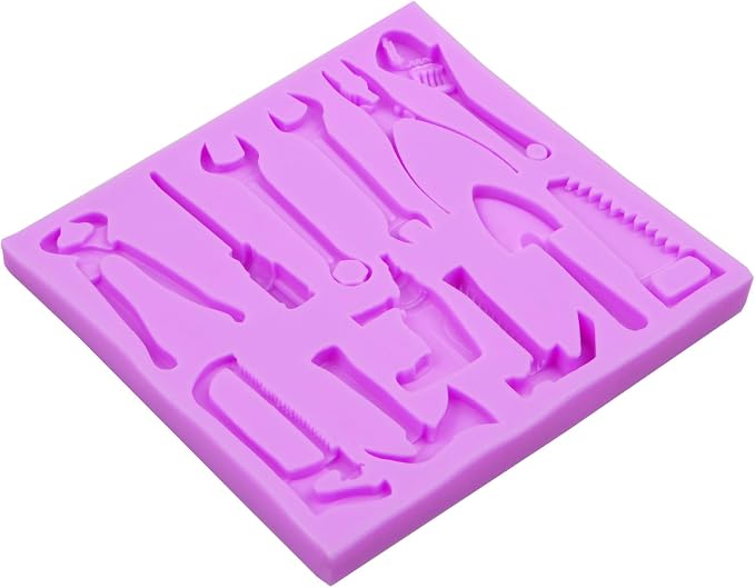 Construction Tools Silicone Molds, Hand Tools Wrench Hammer Chocolate Baking Molds for Cake Decoration Cupcake Topper Candy Sugar Craft Gum Paste Fondant Clay Resin