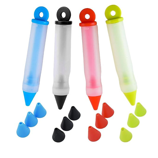 Pastry DIY Cake Decorating Pen Cake Cookie Cream Pastry Chocolate Decorating Pen Kit,Chocolate Cake Decoration Tool,For Bakery Kitchen 4 Colors
