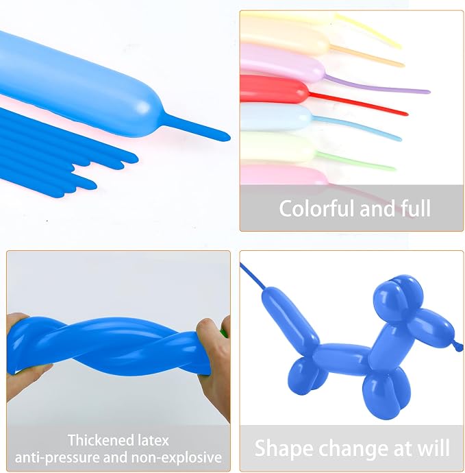 260 Balloons, 50pcs Dark Blue Long Balloons for Arch, Animals Kit, Twisting