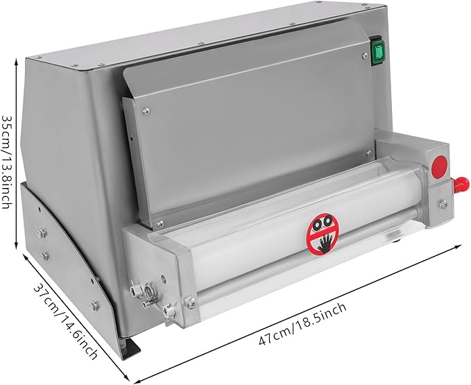 Electric Pizza Dough Roller Sheeter Commercial Automatic Pizza Dough Press Machine Stainless Steel Pastry Press Making Machine Pastry Pizza Bread Press Forming Processor for Home Restaurant (4-12 in)