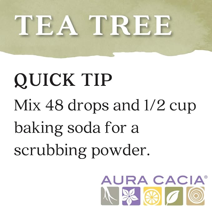 Aura Cacia 100% Pure Tea Tree Essential Oil, 100% Pure Therapeutic Grade, 15 ml in Box, Melaleuca alternifolia