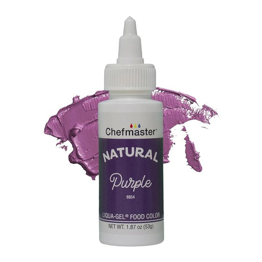Plant‑Based Natural Liqua-Gel Food Coloring by Chefmaster, No Artificial Dyes, Gel Color for Icing, Frosting, Fondant, & Decorating, Quality Crafted in California USA (Purple)
