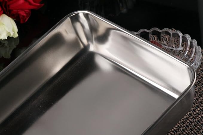 Sheet Pan,Cookie Sheet,Heavy Duty Stainless Steel Baking Toaster Oven Jelly Roll Deep Edge,Superior Mirror Finish, Dishwasher Safe (9.65 * 11.8 * 2.36 inches)