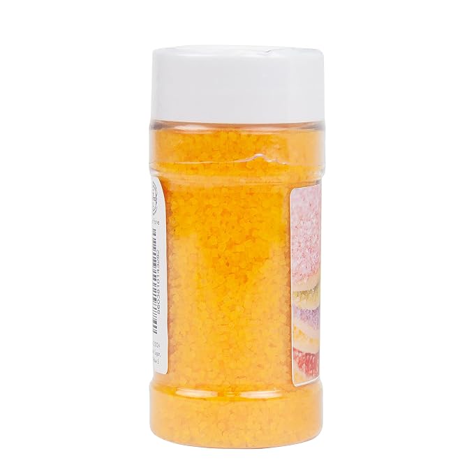 O’Creme Sugar Crystals - Coarse Sugar for Cookie Decorating - Eye-Catching Sugar Crystals – Coarse Sugar for Unique Cake Toppings, Cupcakes and Cookies – Ideal Decoration Solution - 3.5 Ounce Golden Yellow