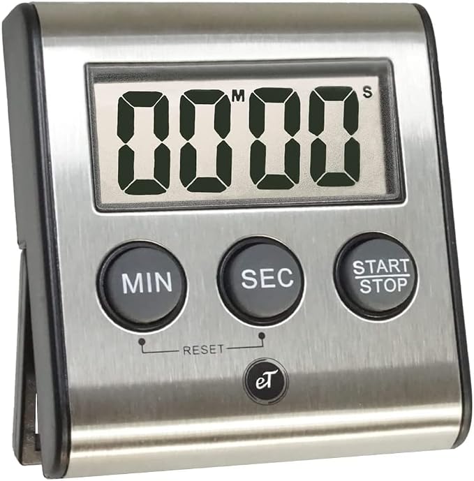 Elegant Digital Kitchen Timer Stainless Steel - Loud Alarm - Model eT-23