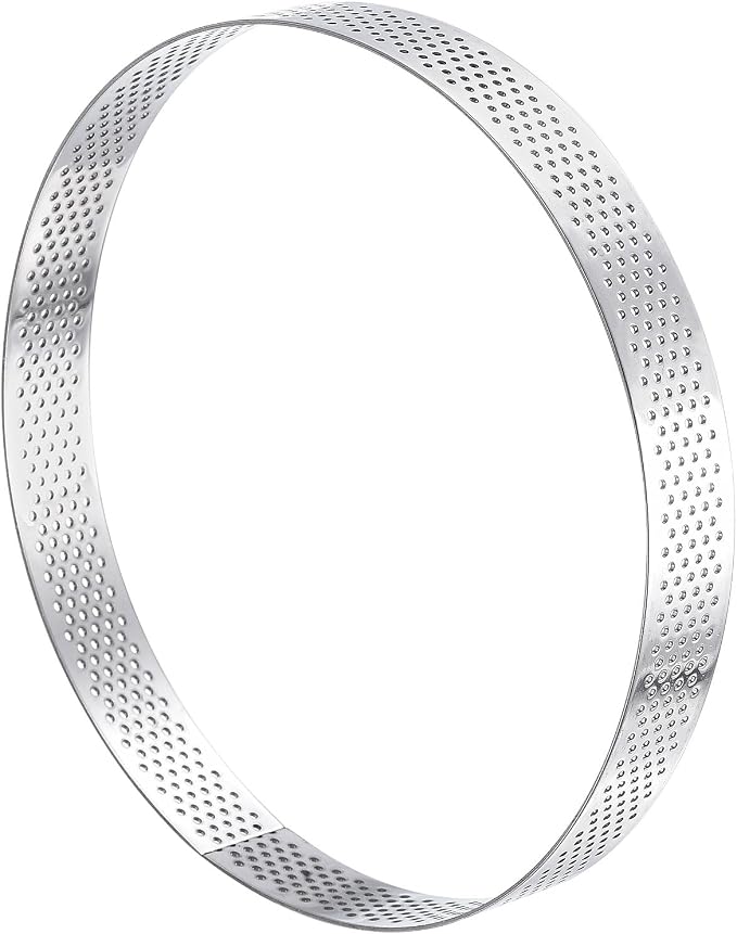 uxcell Stainless Steel Small Cake Rings, Perforated Cake Mousse Ring Kitchen Baking Heat-Resistant 5.9" Diameter, 0.8" Height,for Cake Dessert Biscuit Chocolate, Silver