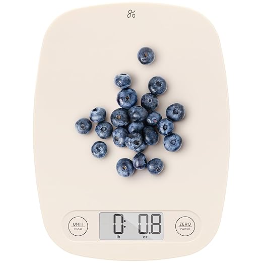 Greater Goods Food Scale – Digital Kitchen Scale, 1g Precision, Easy-Tare & Quick Conversion, Slim Compact Design, Durable & Portable | Ideal for Cooking, Baking & Meal Prep (Birch White)