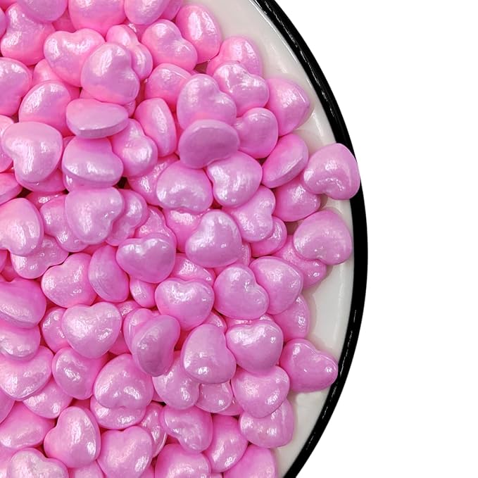 Pink Heart Sprinkles, Edible Heart Cake Decorating, Baking Cake Decorations Cupcake Toppers Cookie Decorating, Wedding Party Valentine Supplies