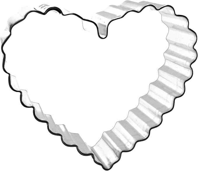 The Cookie Cutter Shop Fluted Heart Small 2.5 inch Cookie Cutter made from Tin Plated Steel