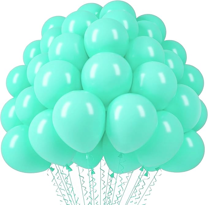 Voircoloria 110pcs Teal Balloons 12inch Turquoise Latex Party Balloons for Graduation, Wedding, Birthday, Bridal Shower, Baby Shower, Anniversary Party Decorations