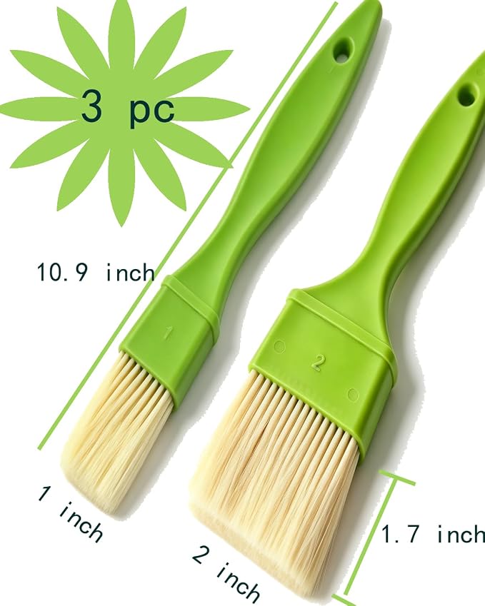 Pastry Brush-Basting Brush Food Grade for Cooking Baking BBQ | Heat Resistant 248° F Baster Brush, Non-Shed, Easy Clean, Dishwasher Safe, Ideal for Butter Oil Marinade Sauce