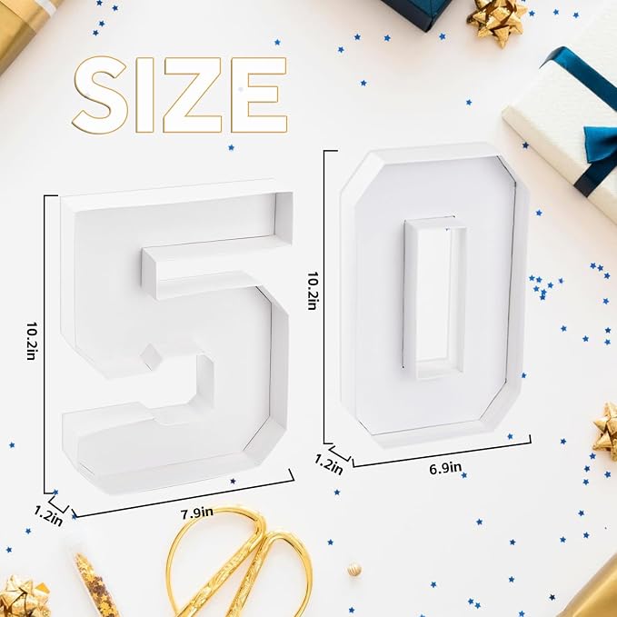 50 Set Cardboard Number for Charcuterie 10.2'' Fillable Tray Charcuterie Paper Box for 50th Birthday Anniversary Party Decorations Chocolate Candy Cupcake Container