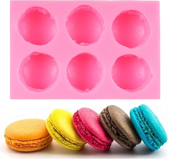 Mujiang 3D Macaroon Hamburger Silicone Fondant Molds Macaron Chocolate Mold For Sugar Cake Decorating Cupcake Topper Gum Paste Candy Polymer Clay Set Of 1