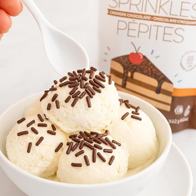 Pure Food By Estee Natural Chocolate Sprinkles, 5oz (2 Pack) | Vegan | Dye Free Chocolate Jimmies for Baking | Natural Colors | Soy Free, Gluten Free, Dairy Free, Nut Free