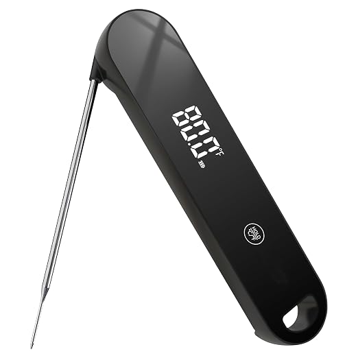 Digital Meat Thermometer Instant Read for Cooking - 0.5 Sec Fast Food Thermometer, Auto-Rotating Backlit Display, IP67 Waterproof, Magnetic Kitchen Thermometer for Grill, BBQ - Gift for Men